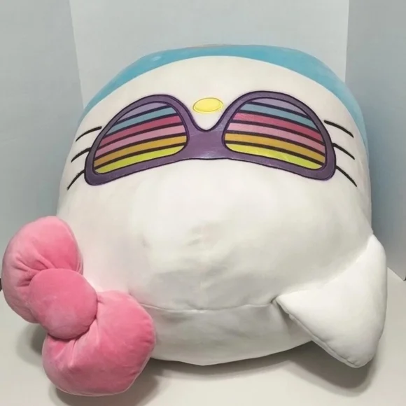 Kelly Toys Rainbow Sunglasses Hello Kitty Squishmallow 20 Plush Toy Sanrio NWT
